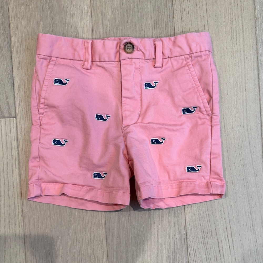 Vineyard Vines Pink Kids Shorts with Whale Design